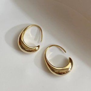 Graduated Hoop Gold over Silver Earrings 1"